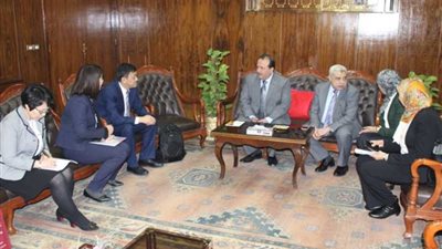 بحث التعاون بين جامعة طنطا وتيانجن الصينية