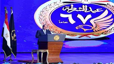 الرئيس السيسي في الاحتفال بعيد الشرطة السابع والستين