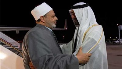 ولي عهد أبو ظبي يستقبل شيخ الأزهر في مطار أبو ظبي