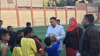 مباراة كرة قدم بين وكيل وزارة التضامن وأطفال الرعاية الاجتماعية بالمنيا
