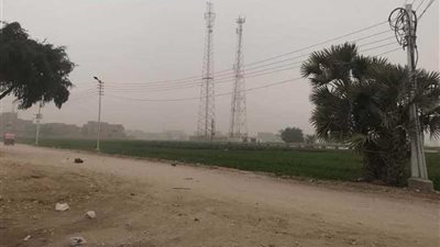 رياح محملة بالأتربة تضرب محافظة أسيوط وتحجب الرؤية عن الطرق.. (صور)
