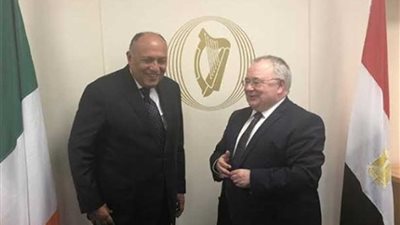 شكرى يبحث مع رئيس البرلمان الايرلندي تعزيز العلاقات بين البلدين