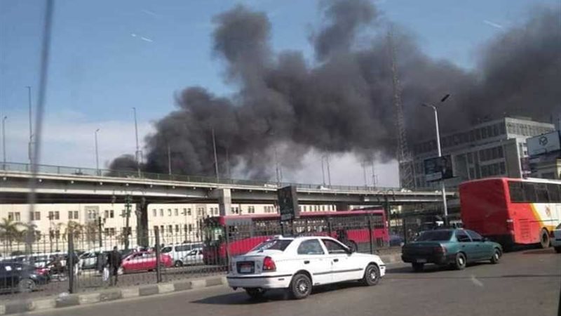 حريق بمحطة قطارات