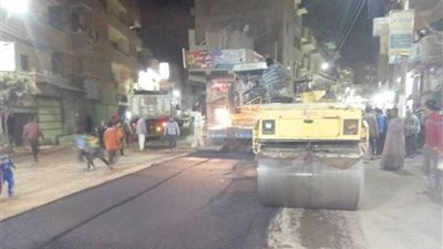 رصف شوارع المدارس وسعد زغلول والعهد الجديد بسمالوط