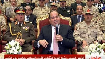نص كلمة الرئيس السيسي في الندوة التثقيفية للقوات المسلحة بمناسبة يوم الشهيد