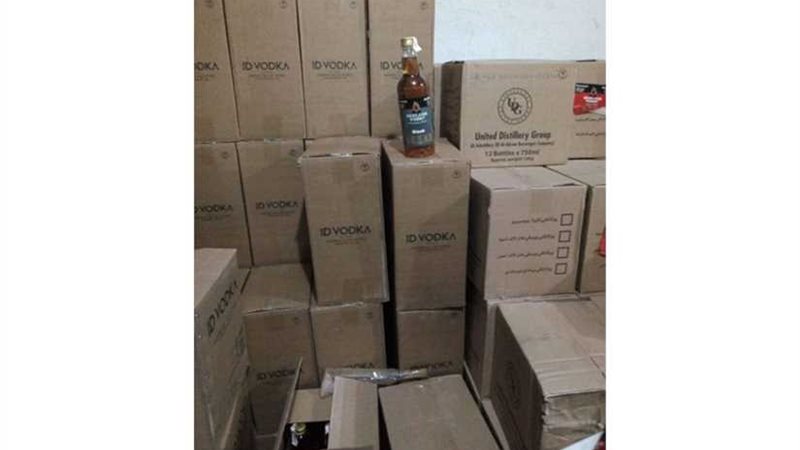 ضبط مخزن خمور للاتجار