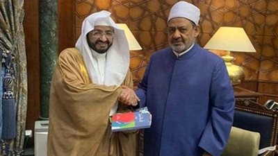 شيخ الازهر يستقبل مؤسس مشروع السلام عليك أيها النبى بمكة المكرمة