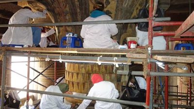 الانتهاء من ترميم سقف معبد إسنا