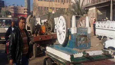 حملات لإزالة الإشغالات بمركز بنى مزار بالمنيا