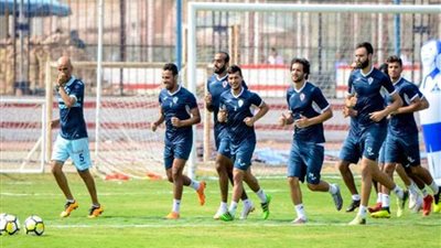 تدريبات تأهيلية للاعبي الزمالك في المران الجماعي