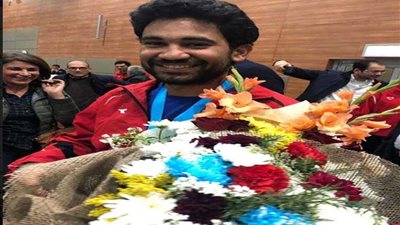 استقبال حافل لبطل الرماية أحمد توحيد بعد تأهله لأولمبياد 2020