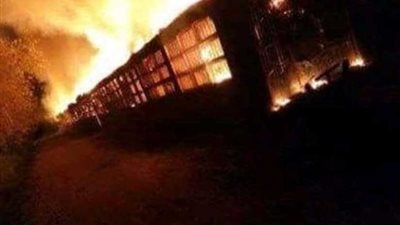 السيطرة على حريق هائل في مزرعة دواجن بالبحيرة