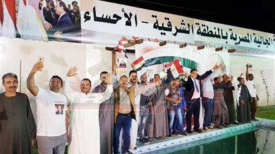 احتفالات حاشدة للجالية المصرية بالإحساء تأييدًا للتعديلات الدستورية 