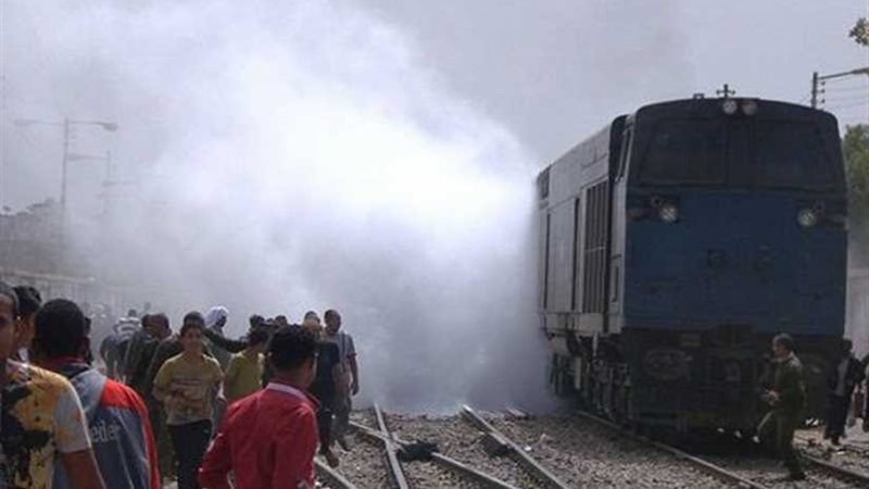 حريق بجرار قطار الصعيد