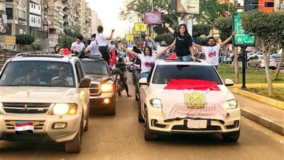 مسيرة شبابية لتأييد التعديلات الدستورية بمدينة نصر