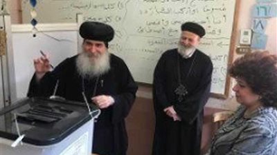 أساقفة بني سويف يدلون بأصواتهم في الاستفتاء على التعديلات الدستورية