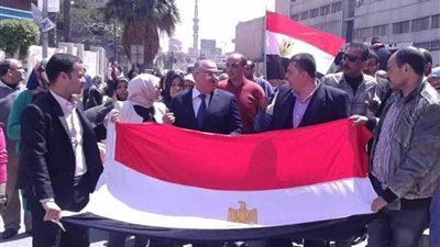 مسيرة حاشدة في المنصورة للحشد والاستفتاء على التعديلات الدستورية