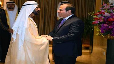 الرئيس السيسي يستقبل محمد بن راشد في مقر إقامته ببكين