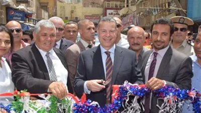 محافظ بني سويف يفتتح أعمال تطوير ميدان المحطة