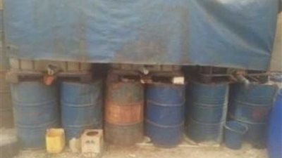 ضبط 45 ألف لتر سولار.. ومصنع منظفات مجهولة المصدر بالعامرية