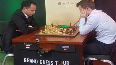 باسم امين يتعادل مع اسطورة الشطرنج النرويجي