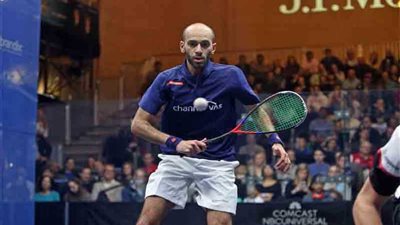 الشوربجى وعسل يخوضان اليوم منافسات ربع نهائى بطولة ويمبلدون للاسكواش