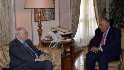 شكري يستقبل رئيس مجلس الشيوخ الكندي جورج فيوري