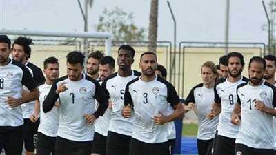 المنتخب الوطنى يخوض تدريبه أستعدادا لمباراة غينيا الودية