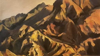 ريهام الشربيني تصور تكوينات الجبال بين مصر والسعودية بالأوبرا