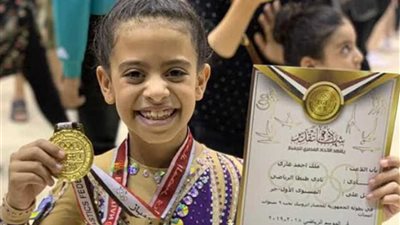 ملك غازي تحصل على ذهبية الجمهورية في جمباز الأيروبك.. (صور)