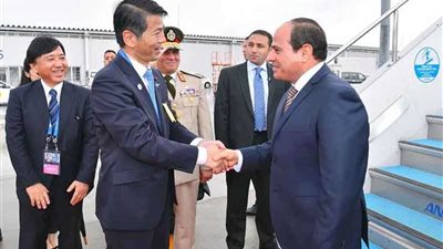 الرئيس السيسي يصل إلى مطار كانساي الدولي بمدينة أوساكا اليابانية للمشاركة في قمة مجموعة العشرين