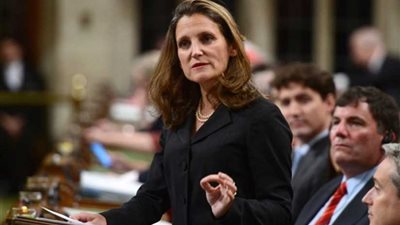 وزيرة الخارجية الكندية تهنئ الأوكرانيين على نجاح الانتخابات البرلمانية