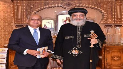 البابا تواضروس الثاني يستقبل سفير مصر لدى بلجيكا بالمقر الباباوي