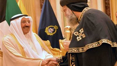 أمير الكويت يتلقى برقية تهنئة من البابا تواضروس لتعافيه من 
