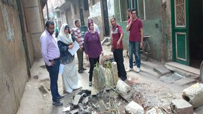 بالصور.. هبوط أرضي بشارع ومنزل في قها