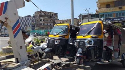 مصادرة 43 توك توك خلال حملة بالمنصورة