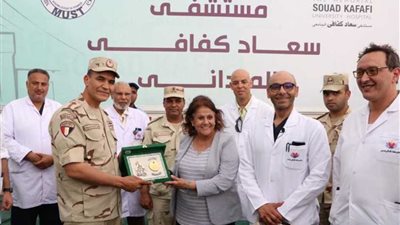 مستشفى سعاد كفافى الجامعي تنظم قوافل طبية لعلاج المرضى غير القادرين