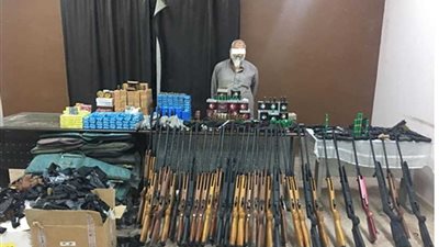 ضبط ترسانة أسلحة بالمنيا.. 100 طلقة جرينوف و850 خرطوش