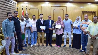 تكريم منتخب جوالة جامعة بني سويف الأول على مستوى الجامعات