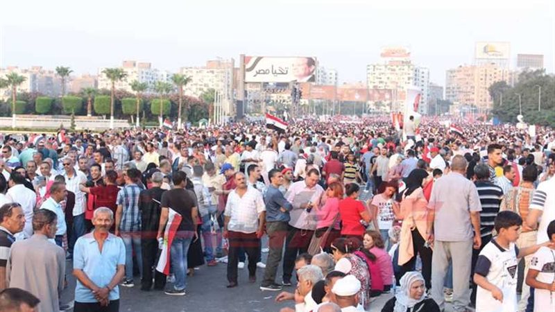 متظاهرو المنصة يحتفون