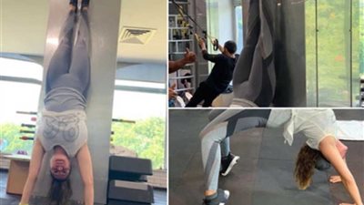 نيرمين الفقي تستعرض رشاقتها بتمرينات صعبة في الجيم 