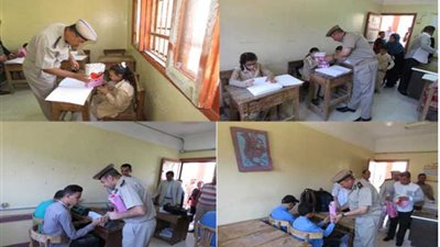 ضباط الفيوم يزورون مدرسة النور للمشاركة باليوم العالمي للمكفوفين