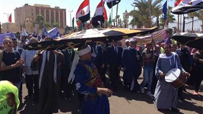 مسيرة حاشدة بجنوب سيناء احتفالا بالذكرى الـ46 لإنتصارات أكتوبر المجيدة
