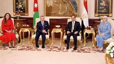 بالصور.. صفحة المتحدث الرئاسي تبرز استقبال الرئيس وقرينته لملك وملكة الأردن