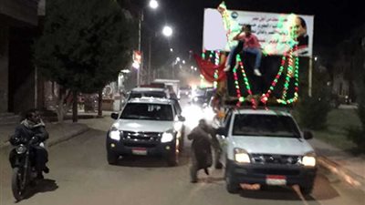 مسيرة بالسيارات ومؤتمر جماهيري لتأييد الرئيس السيسي بقنا