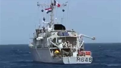 القوات البحرية المصرية والفرنسية تنفذان تدريبا بحريا مشتركا لمكافحة الألغام.. فيديو