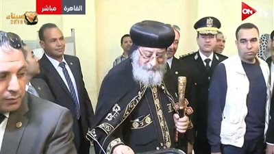 البابا تواضروس يدلي بصوته بالانتخابات الرئاسية (فيديو)