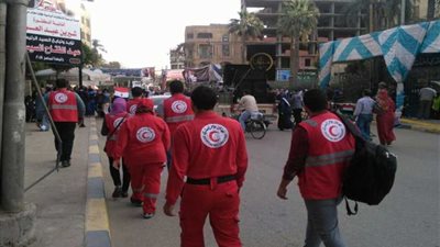الهلال الأحمر يتطوع في اللجان الانتخابية بالمنوفية
