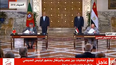 السيسي ونظيره البرتغالي يشهدان مراسم توقيع عدد من الاتفاقيات المشتركة (فيديو)