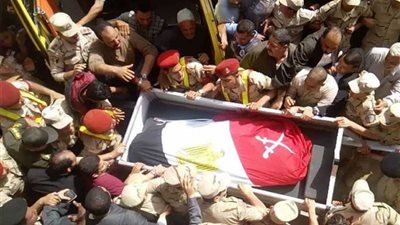 السنطة تودع جثمان الرقيب محمود بهنسي بالزغاريد والدموع